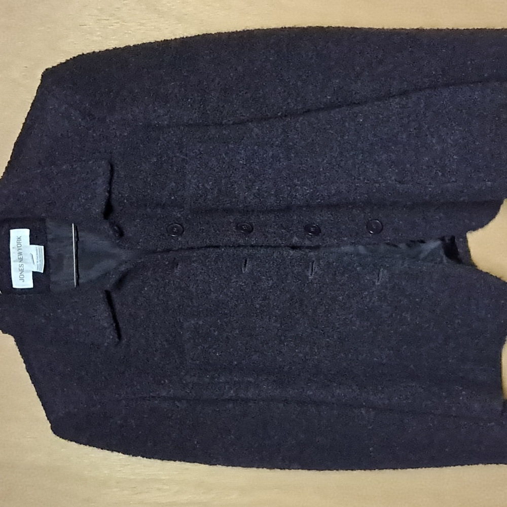 Vintage Medium Women's Wool  Jacket Cropped Double Pocket Blue Women's size 10